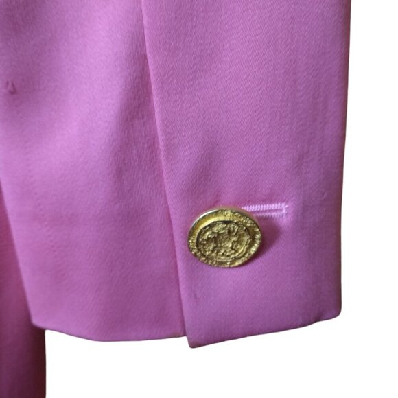Escada Women's Size 36 Pink Button Front Wool Blazer Jacket READ - Picture 9 of 11